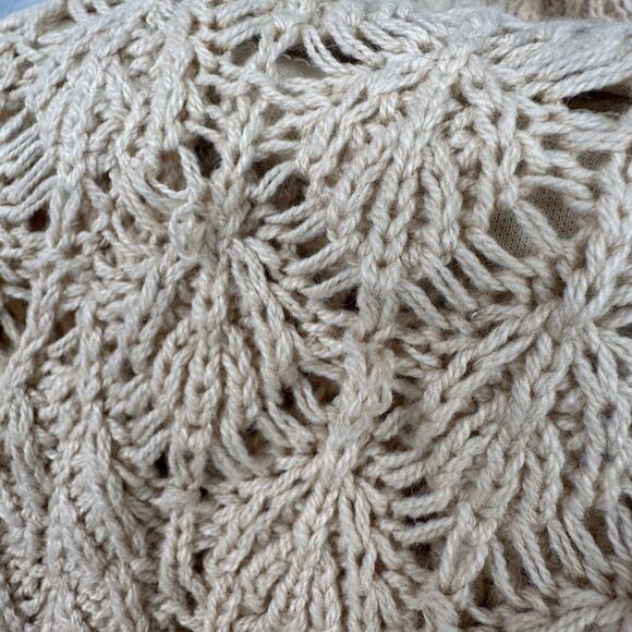 Freshman 1996 Crochet Knit Maxi Skirt WMNS M Beige Tan Lined Boho Chic 5T514989X - Picture 2 of 9